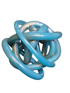 Iridescent Blue Knot Sculpture Accent - Home Accents Decor 6" X 6"